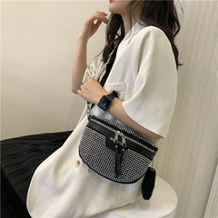 Vertical Square Rhinestones Evening Clutch Party Wedding Chain Purse Handbag