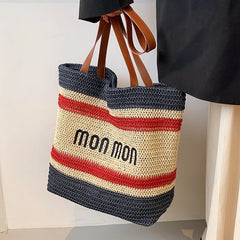Large Capacity Shoulder Bag Weave Handbag Straw Tote for Women