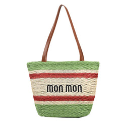 Large Capacity Shoulder Bag Weave Handbag Straw Tote for Women