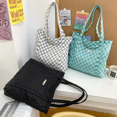 Nylon Tote Bag for Women with Zip Closure, Large Capacity Shopper Handbag