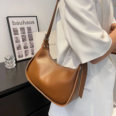 Solid Leather Female Shoulder Pack Crossbody Women Bag All-Match Handbag