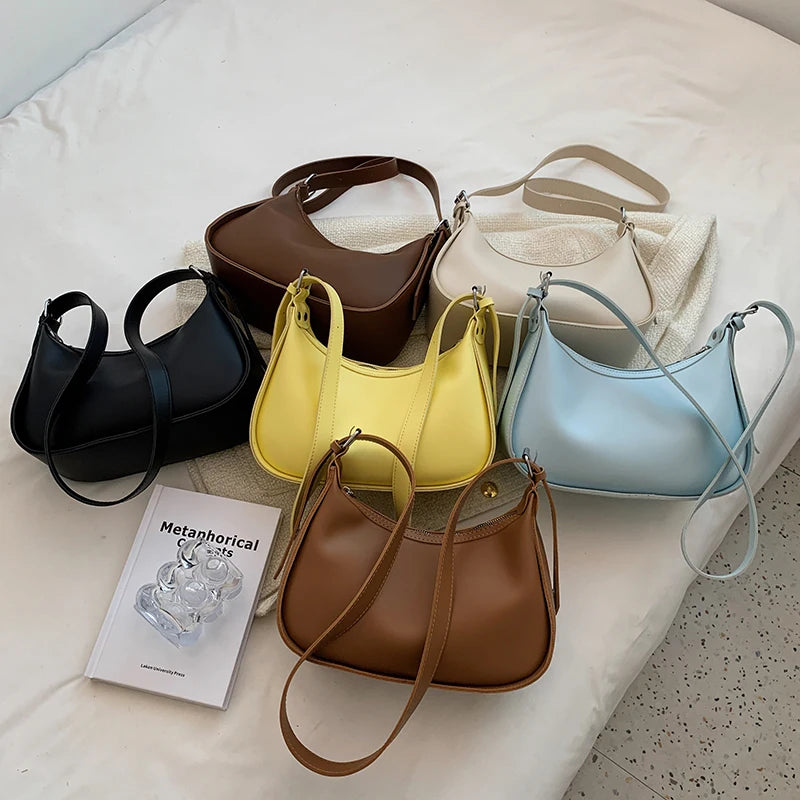 Solid Leather Female Shoulder Pack Crossbody Women Bag All-Match Handbag
