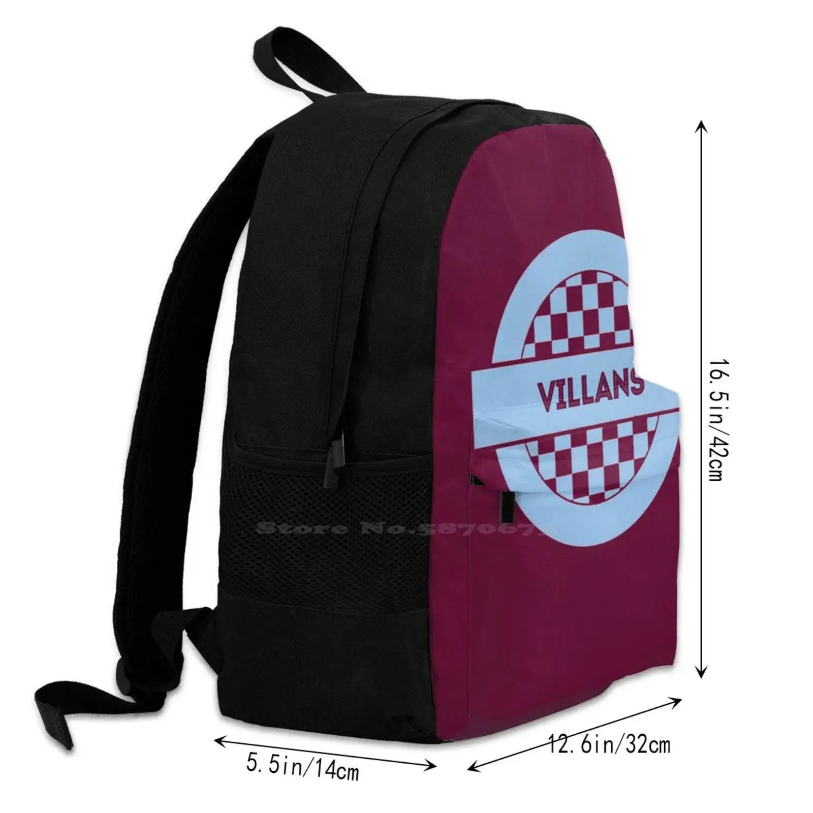 Villans 70'S Retro Backpack For School Laptop Travel Bag Football Club A