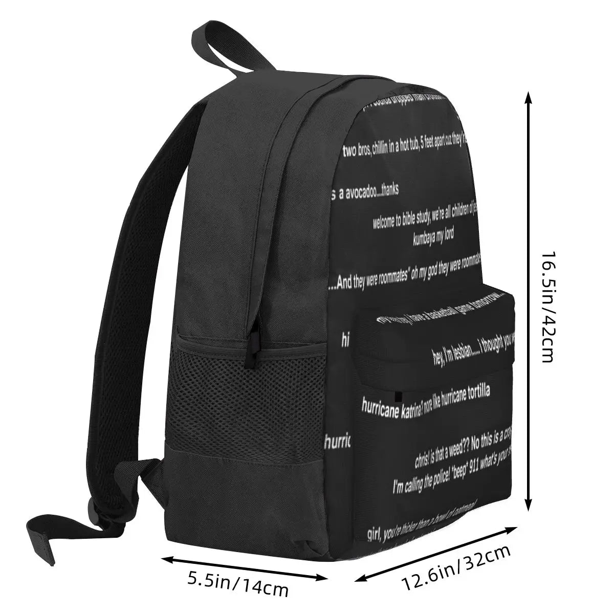 Stylish Vine Quotes Backpacks for Men and Women