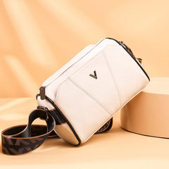 Vintage 3 Layer Leather Shoulder Crossbody Bags for Women