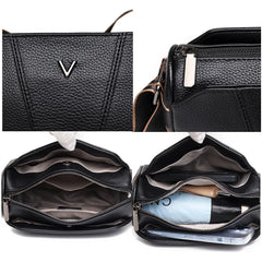 Vintage 3 Layer Leather Shoulder Crossbody Bags for Women