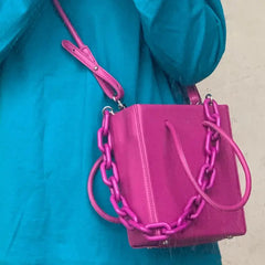 Vintage Acrylic Chain Crossbody Bag Square Shoulder Tote Handbags