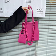 Vintage Acrylic Chain Crossbody Bag Square Shoulder Tote Handbags