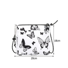 Vintage Armpit Bags Ladies Messenger Bags Handbags Plaid Butterfly