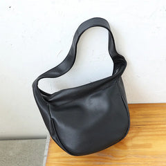 Vintage Wide Strap Shoulder Bag Large Capacity Soft PU Leather