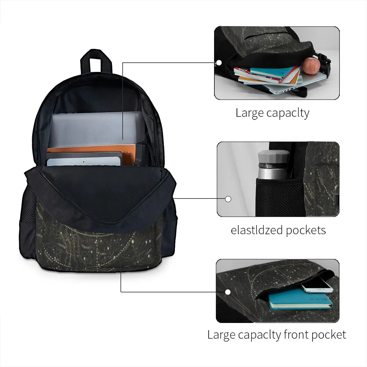 Vintage Astronomical & Celestial Map Backpacks Men's Backpacks Bags For Women Sc