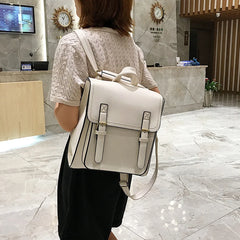 Vintage PU Leather Backpack for Girls School Bag High Leisure Shoulder Bag