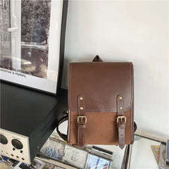 Vintage Backpack Female Pu Leather Bag Women's Backpack School Bag for Girls