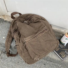 Vintage Backpack Spring Summer Preppy Style Unisex Softback Bookbag