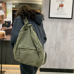 Vintage Backpack Spring Summer Preppy Style Unisex Softback Bookbag