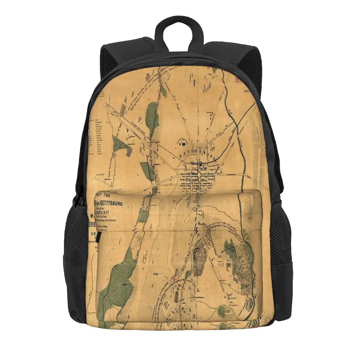 Vintage Battle Of Gettysburg Map 1864 Backpacks Men's Backpacks Bags