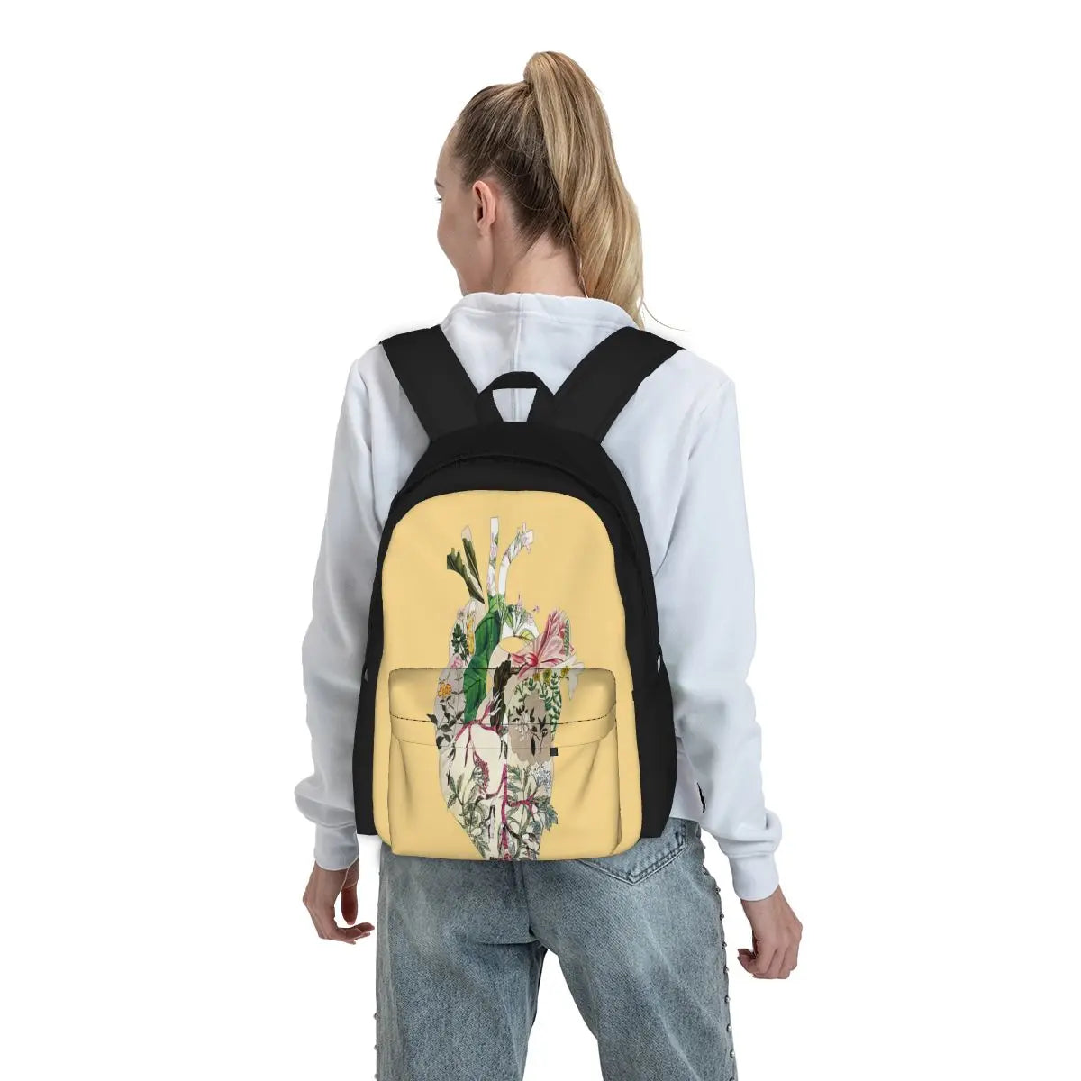 Vintage Botanical Heart - Sunshine Backpacks Men's Backpacks Bags For Women Kids