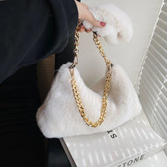 Vintage Hobos Faux Fur Shoulder Handbag Women Messenger Bags