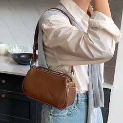 Vintage Bright Leather Handbag for Women Single Shoulder Underarm Bag Soft PU