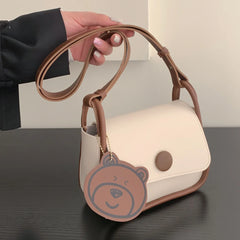 Vintage Brown Bear Small Bag Women Handbag Ladies Shoulder Clutch Purse