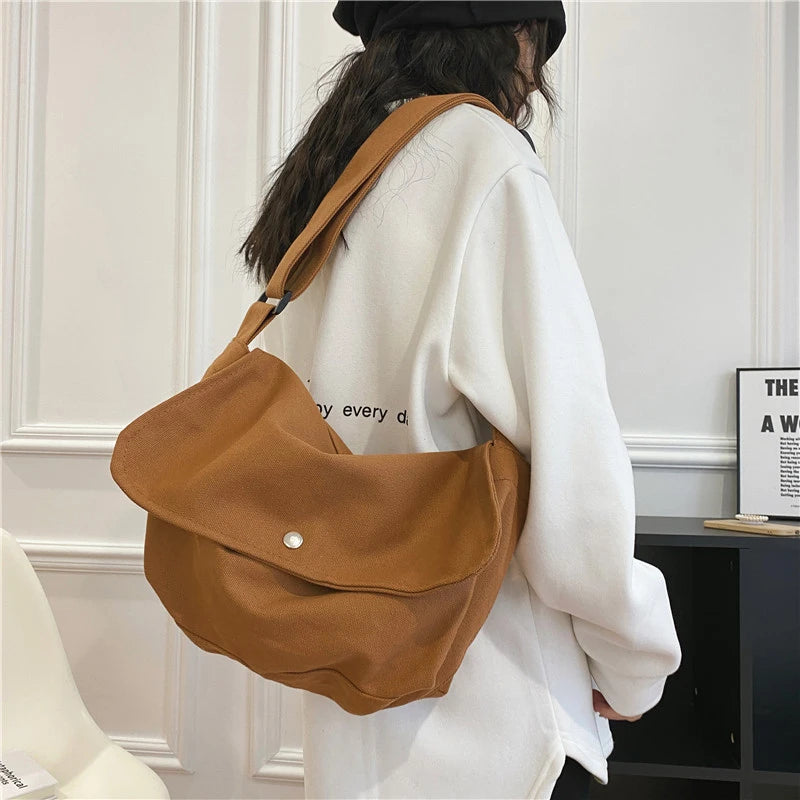 Vintage Brown Messenger Bag Women Shoulder Bags Sac A Main Large Capacity Handba