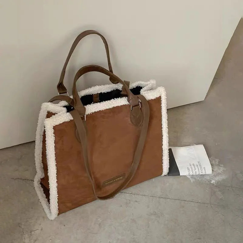 Vintage Brown Tote Handbags Women Dark Shoulder Bag
