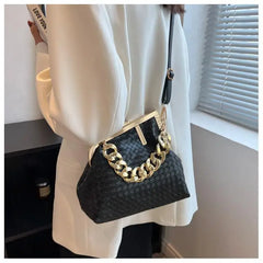 Vintage Weaving Crossbody Bucket Bag for Women Party Handbags Purses
