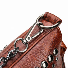 Vintage Bucket Shoulder Bags Chain Crossbody Bags for Women Rivet Handbags