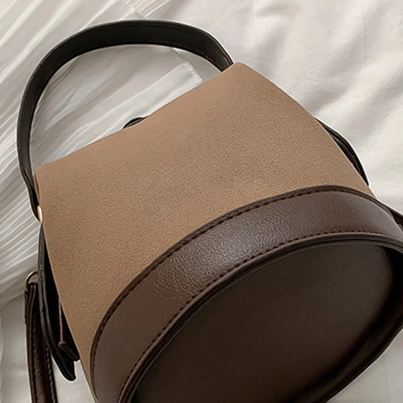 Vintage Buckets Shoulder Bags Women Ins Cross Body Autumn High Street