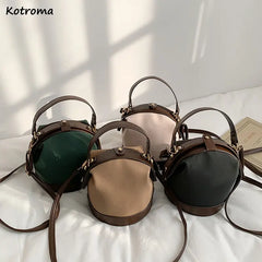 Vintage Buckets Shoulder Bags Women Ins Cross Body Autumn High Street