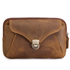 Vintage Leather Waist Pack On Belt Pouch Outdoor Phone Pouch