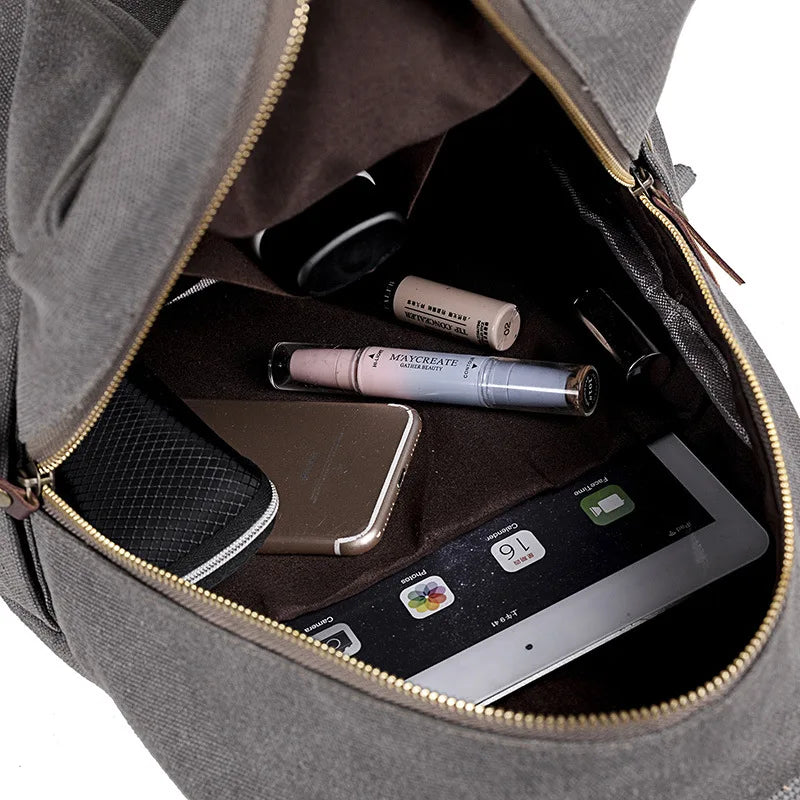 Vintage Canvas Backpacks Men Laptop Shoulder Bags Travel Students Casual Hiking