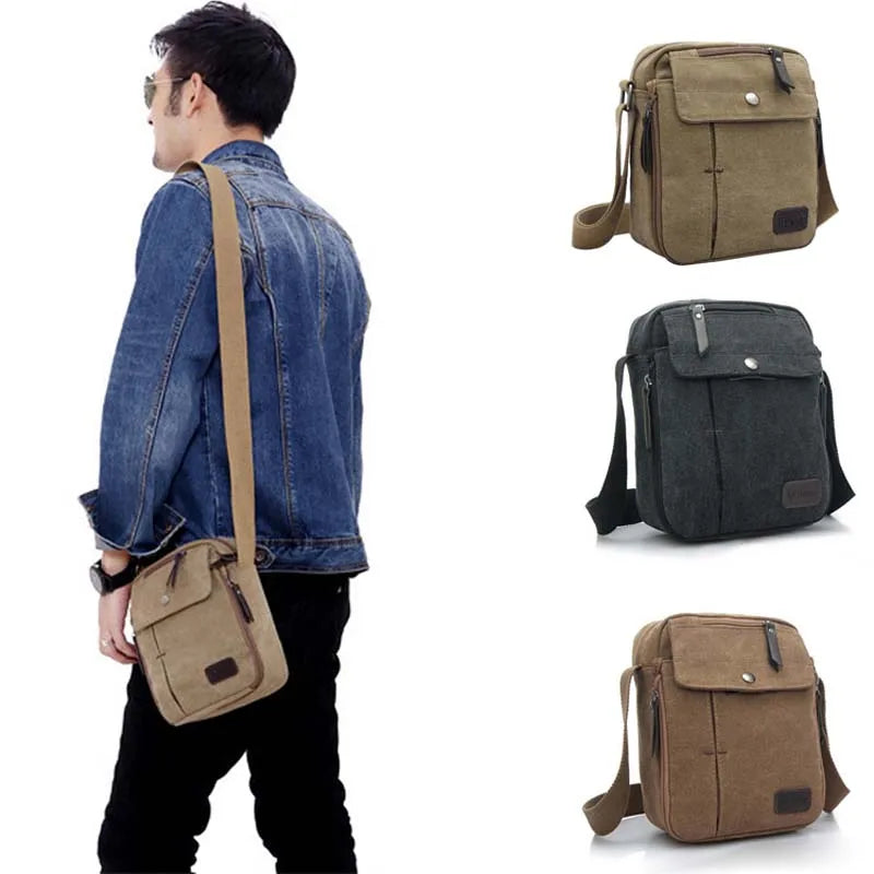 Vintage Canvas Men's Women Crossbody Bag Shoulder Messenger Bags Handbag