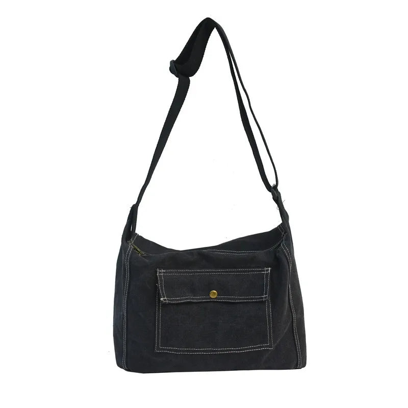 Vintage Canvas Tote Crossbody Bag Large Capacity Casual Women's Shoulder Bags
