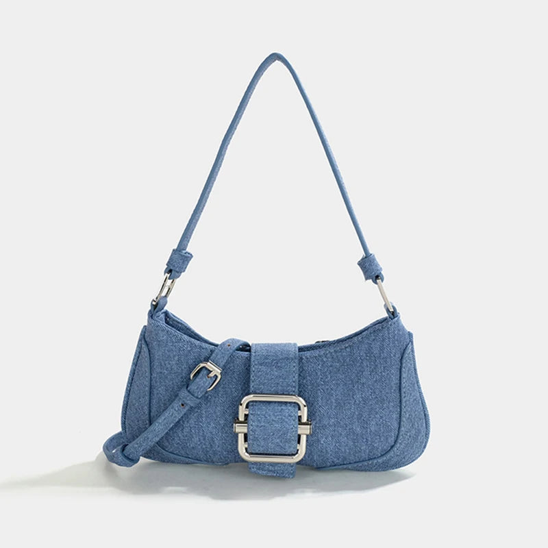 Vintage Canvas Shoulder Bag Ladies Stitching Pu Messenger Bag