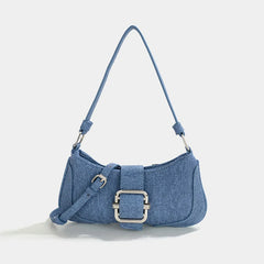 Vintage Canvas Shoulder Bag Ladies Stitching Pu Messenger Bag