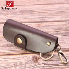 Vintage Car Key Wallets Leather Housekeepers Women Men Auto Cover Key Bag Pouch
