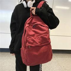 Vintage Casual Backpack Women Travel Bag Solid Women's Backpack