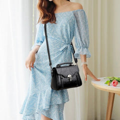 Vintage Casual Flap Shoulder Bags For Women High PU Leather Small Crossbody Bag