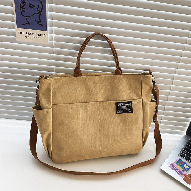 Vintage Casual Shoulder Bags for Women Canvas Large Capacity Handbag Tote