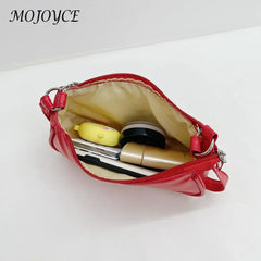 Vintage Casual Women Butterfly Double Chain PU Underarm Bag Small Handbag