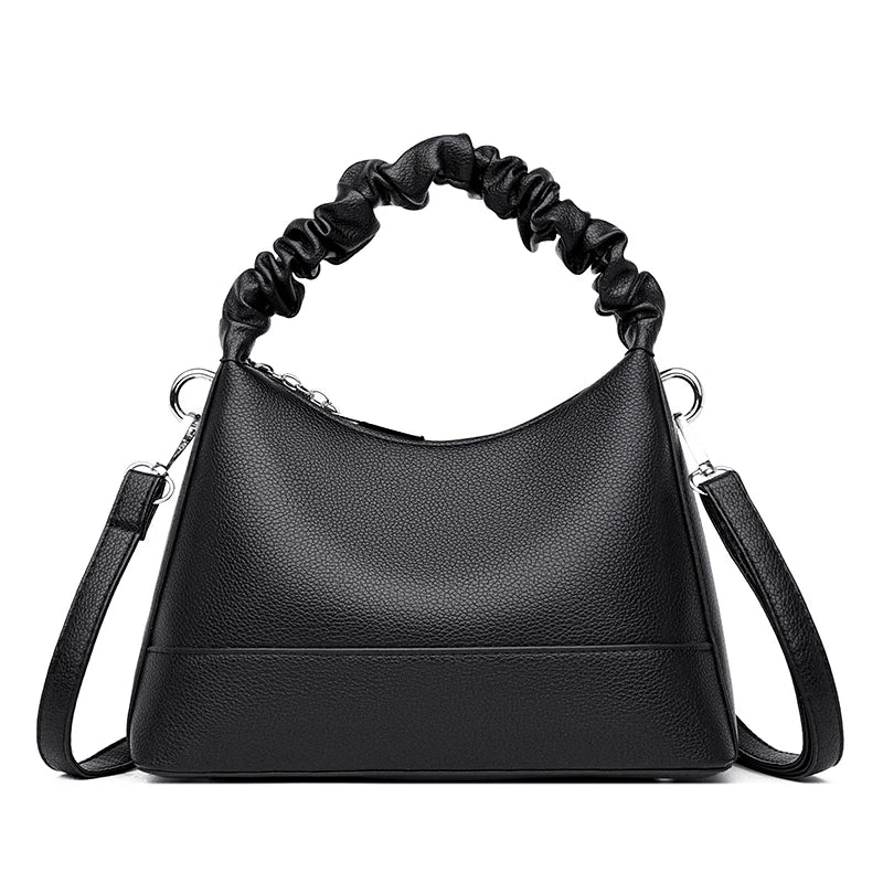 Vintage Leather Handbag Large Capacity Tote Bag Ladies Messenger Bag