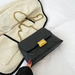 Vintage Chain Strap Shoulder Bag Plaid Crossbody Bags For Women