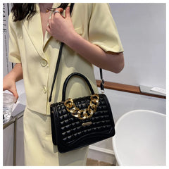 Vintage Chains Shoulder Bags Small PU Leather Purse Female Crossbody Handbag