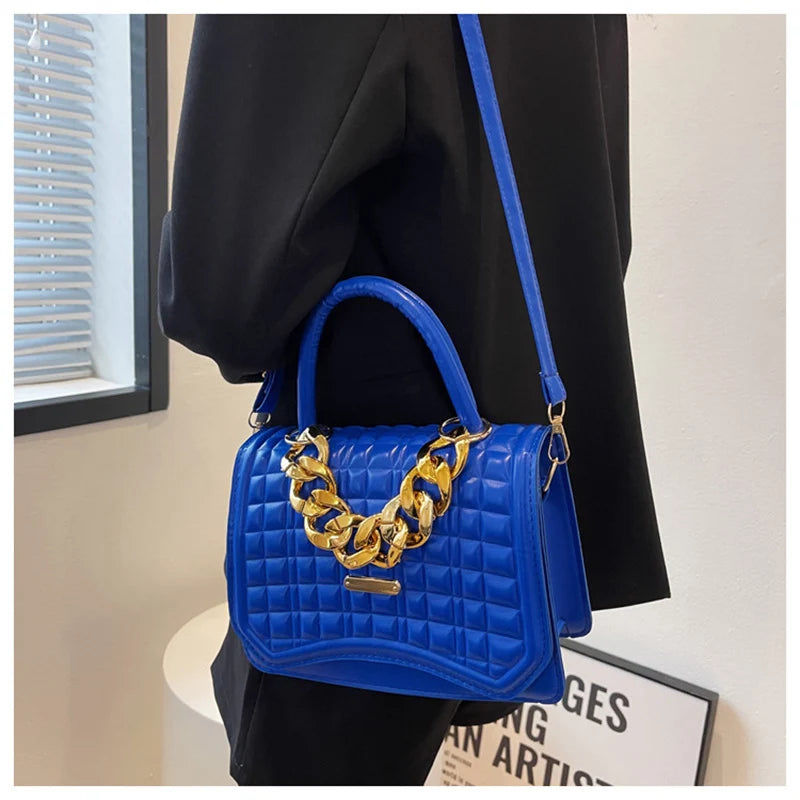 Vintage Chains Shoulder Bags Small PU Leather Purse Female Crossbody Handbag