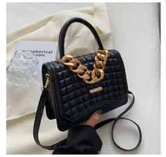 Vintage Chains Shoulder Bags Small PU Leather Purse Female Crossbody Handbag