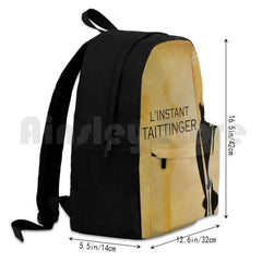 Vintage Champagne Poster Outdoor Hiking Backpack