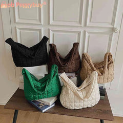 Vintage Checkered Messenger Bag for Women