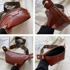 Vintage Chest Crossbody Shoulder Bags Women PU Leather Waist Bag
