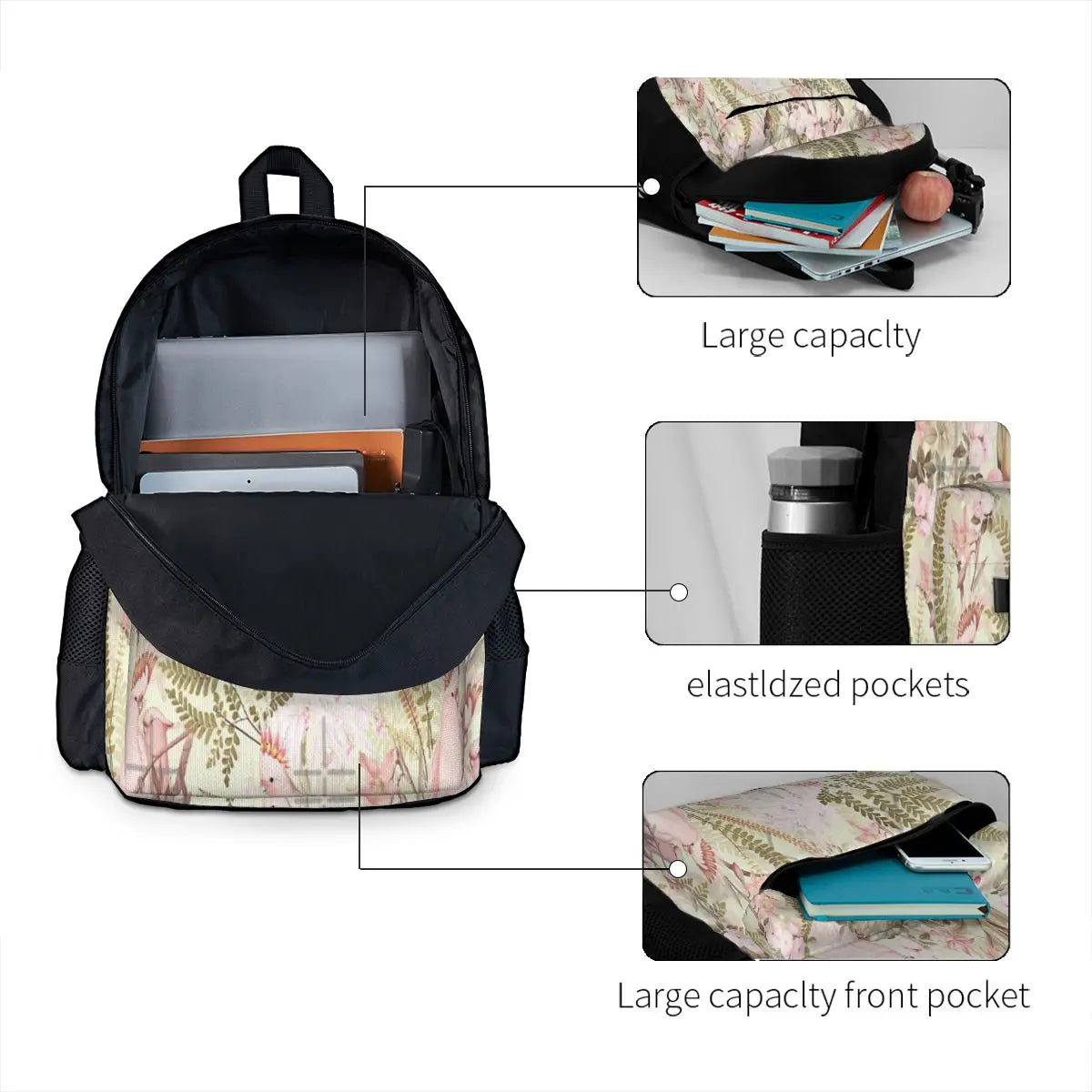 Vintage Cockatoo Jungle 2 Backpacks Men's Backpacks Bags For Women